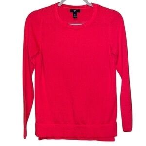 Gap Scoop Crew Neck Coral Pink Cotton Lightweight Sweater Size XS